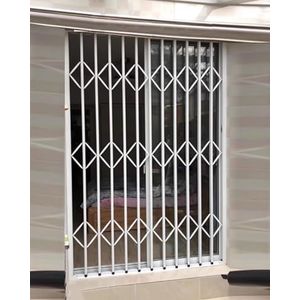 Raambeveiliging Uitschuifbaar Wit Raamrooster voor Inbraakbeveiliging, Zware Raamleuning voor Begane Grond/Airco/Kelder, Schuifdeuren met Hoge Beveiliging(125cmx165cm)