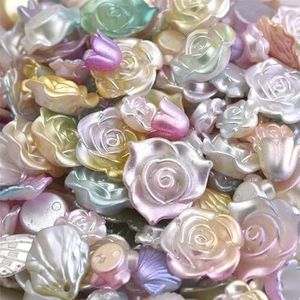 50 stuks Mix Gradiënt Acryl Strik Spacer Kralen Imitatie Parel Rose Bloem Shell Vlinder Kralen Voor Sieraden Maken-mix
