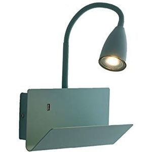 Flexibele USB LED leeslamp in groen - multifunctionele wandlamp met schakelaar, plank & laadfunctie