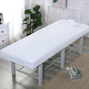Beauty Bed Cover, Elastische Wasbare Massagebedhoes, Beautybedhoes Met Gezichtsgat, Zachte Wasbare SPA-massagetafel, Gezichtshanddoek, Geschikt For Salons En SPA's(White,R80x190cm)