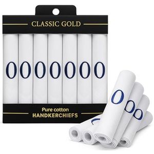 Dudu N Girlie 7 Pack van Heren/Heren Witte Satijn Omrand Zakdoeken Met & Blauwe Geborduurde Initialen, O, One Size