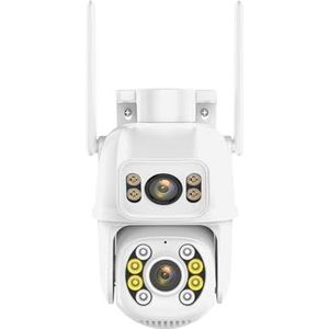 Bewakingscamera, Dual Lens PTZ-camera 8MP 4K Bewakingscamera Dual Screen Beveiliging Portection Auto Tracking 1080P Beveiliging CCTV Cam(4MP NO SD Card)