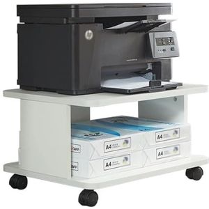 Tafel voor Printer Printerkastje 2-laags Printerstandaard Met Wielen Printerwagen Desktop Printertafel Printerrek Kantoor Mobiel Kopieerapparaat Bestandsopslagrek Printertafel Printerstandaard(A)