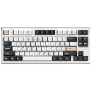QPSJXN 75% Mechanisch Toetsenbord met Pakkingsstructuur 83 RGB Hot-Swappable 3/5 Speldschakelaars Drie-Wijze Compatibiliteit (Mech)