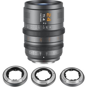 SIRUI VP-1 Vision Prime 1 T1.4 Full Frame Cine Lens, 24mm Manual Focus Cinema Lens with Pre-Installed E Mount, Interchangeable RF/Z/L Mounts (Metal Gray)