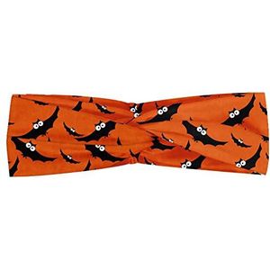 ABAKUHAUS Halloween Hoofdband, Vliegende Knuppels Herhaling, Elastische en Zachte Bandana voor Dames, voor Sport en Dagelijks Gebruik, oranje Grijs