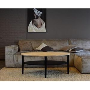 Salontafel Eleganza ovaal eiken 120x60 cm - zwart | Meubelplaats