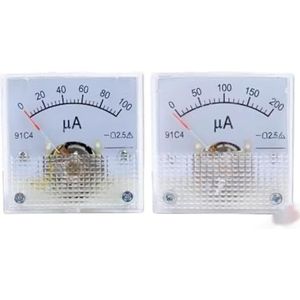 91C4 DC ampèremeter 100uA200uA500uA analoge stroom paneel meter 1 stuks (0-100uA)