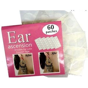 Oorgaatjes tapes oorlelletjes, steunband, sticker, oorgaatjesbescherming, perfect voor uitgestrekte oorgaatjes en beschadigde oorlelletjes, 60 stuks