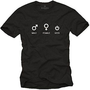 MAKAYA T-Shirt mit Tekst Print - Male Female Geek Cadeau voor Mannen Heren Zwart XXXL