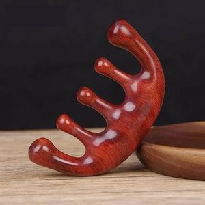 Massage kam natuurlijk hout brede tand haar kam multifunctionele hoofd massage kam groen sandelhout massage kam hoofd meridiaan (maat : rood sandelhout)