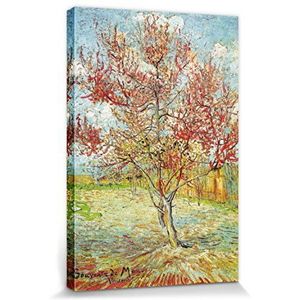 1art1 Vincent Van Gogh Poster Kunstdruk Op Canvas Pink Peach Tree In Blossom, Reminiscence Of Mauve, 1888 Muurschildering Print XXL Op Brancard | Afbeelding Affiche 120x80 cm
