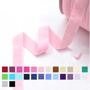 Matte vouw over elastieken FOE 3/4"" 20mm effen niet-glimmende spandex bands ondergoed lingerie jurk naaien trim 2 5 10 yard-Rose roze-20mm-5 yards