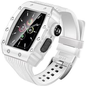 OFWAX Aluminiumlegering horlogebandje, voor Apple Watch 9 8 7 45 mm band sport siliconen armband, voor iWatch 6 SE 5 4 44 mm metalen modificatiekit, 44MM, agaat
