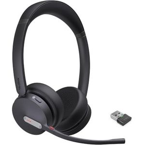Yealink BH70 Draadloze Bluetooth-headset met microfoon voor werk, tot 35 uur sprekende batterijduur, 3-microfoon ruisonderdrukking, 147 g lichtgewicht, Microsoft Teams gecertificeerde hoofdtelefoon