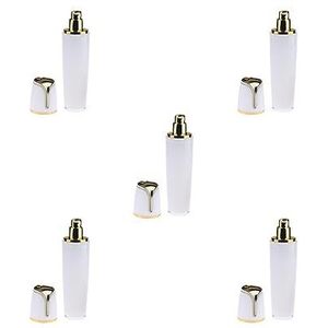 5 Set Lege Hervulbare Acryl Pomp Druk Fles Container Jar voor Lotion 100ml, Goud+Wit