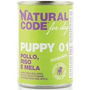 Natural Code Voor 400 g puppy's, kip, rijst en appel