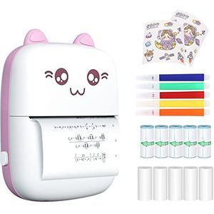 PNGOS Mobiele printer, bluetooth, mobiele telefoon, inktloze thermische printer, draagbare fotoprinter voor smartphone, iPhone, iOS en Android, voor dagboek, doe-het-zelfstickers, kleuren, memo's