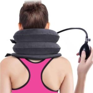 Spinegear Cervicale nektractieapparaat voor mannen en vrouwen - Opblaasbare nekstretcher kraag - Neksteun Brace met grotere pomp voor chiropractische chronische nekpijn en wervelkolom uitlijning één maat