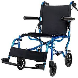 Rolstoelen Opvouwbare opvouwbare reisrolstoel, handmatige zelfrijdende aluminium lichtgewicht draagbare rolstoel met handrem voor ouderen met een handicap Transitrolstoel
