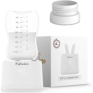 MyBambini's Draagbare babyfleswarmer - reisfleswarmer voor babymelk - draagbare kachel met USB - cadeau voor babydouche - compatibel met MAM, Nanobebe (Wide), NIP, Lansinoh (wit)