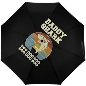 Daddy Shark Vintage Paraplu Winddicht Sterke Reizen 3 Vouw Paraplu Voor Mannen Vrouwen Automatische