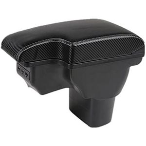 Auto Armsteun Opbergdoos Voor N&issan Voor Juke Voor Infiniti ESQ Koolstofvezel Armsteun Doos Auto Armsteun Accessoires Opbergdoos Onderdelen USB 2010-2019 Armsteun Opbergdoos(C3)