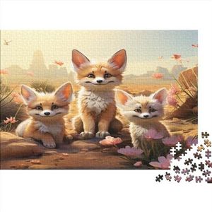 Foxes Vierkante puzzelspel, klassieke puzzel, houten puzzel, verminderde druk, moeilijke schattige dierenpuzzel voor volwassenen en jongeren, 1000 stuks, 75 x 50 cm