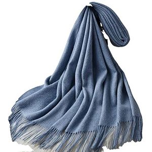 De wintersjaal, mevrouw. De sjaal Winter Wollen Sjaal Vrouwen Kasjmier Foulard Femme Dikke Merino Wollen Sjaals(Blu)