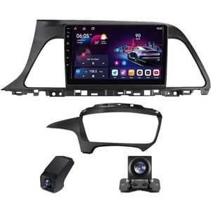 Android 14 Autoradio geldt voor Hyundai Sonata 7 LF 2014-2017 Autoradio 2 Din Carplay Android Auto 9 Inch Touchscreen met GPS-navigatie WiFi FM-radio Camera ADAS DVR 1080P(X2)