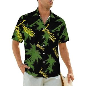 Palm Tree Jamaica herenhemden, korte mouwen, strandshirt, Hawaiiaans shirt, casual zomershirt, XS