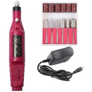 Elektrische nagelvijl, elektrische nagelboor 20000 tpm elektrische nagelboormachine freesset manicure boor pedicure boor professionele nagelboor salon nagelboor (kleur: 20000 rood)