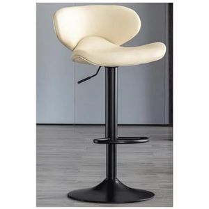 Barkrukken Barstoelen In Hoogte Verstelbare Barkruk Lederen Barkruk 360° Draaibare Barstoel Moderne Barstoel Hoge Kruk Met Voetsteun Barkruk Stoel Bar Stoelen(Beige)