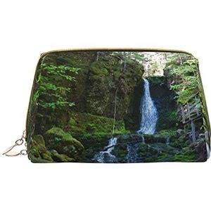 Dixon Falls Make-up Tas Grote Capaciteit Lederen Waterdichte Make Up Tas Draagbare Reizen Cosmetische Tas Make-up Organizer Tas Voor Vrouwen, Wit, Eén maat, Tas Organizer