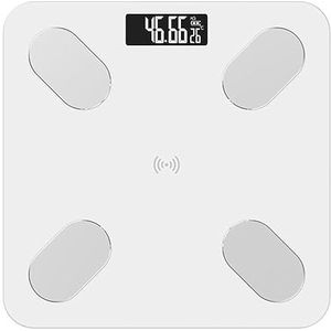 Weegschalen Digitale Lichaamsvetweegschaal Slimme Weegschaal Vloer Elektronisch LCD Slimme Bluetooth-weegschaal Lichaamssamenstellinganalysator Gemakkelijk Te Gebruiken(White Battery)