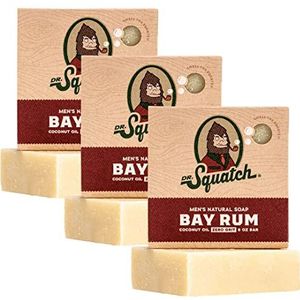 Dr. Squatch All Natural Soap Bar for Men, 3 Pack - Bay Rum