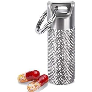 Titanium Pill Holder, Secret Pill Container Keychain, Daily Pill Box Moisture Proof, Bpa Free Outdoor Travel Pill Case (Size : S)