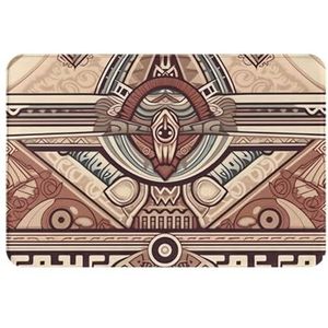 Retro tribal illustratie print deurmat duurzame voordeurmat antislip wasbare vloermat binnen en buiten welkomstmat absorberende bescherming deurmat voor keuken slaapkamer badkamer woondecoratie 40,6 x