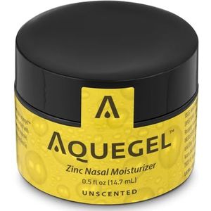 Aquegel Neusvochtinbrengende crème + zink, 12 uur nasale vochtverlichting, neusgel op waterbasis, neusvochtinbrengende crème voor zuurstoftherapie, droge neus, neusdroogte, neusbloedingen, canule