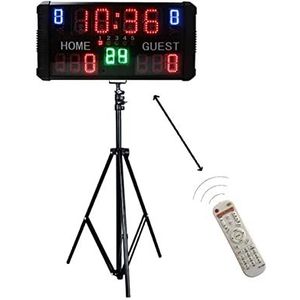 Scorebord met timerklok, Elektronisch scorebord LED digitaal tafelbasketbalscorebord for balspel, wandgemonteerd digitaal scorebord for basketbal Tafeltennis Honkbal Voetbal Volleybal Mooi display met