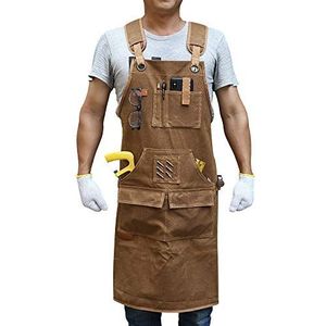 BRITEREE werkschort met 9 gereedschapstassen, duurzaam geweven canvas, cadeau voor mannen en houtbewerker