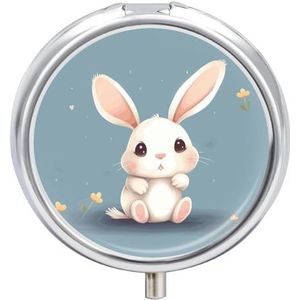 Cartoon Leuke Bunny Pil Doos Pil Case Pil Organizer Geneeskunde Pil Organizer Wekelijkse Pil Organizer Pil Houder Kleine Pil Case Pil Containers Pil Houder voor Purse