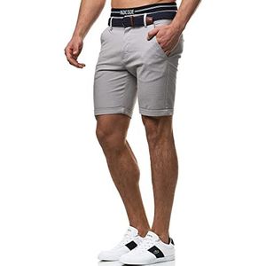 INDICODE Heren Bryant Chino Shorts | Chino korte broek met 4 zakken Lt grey XL
