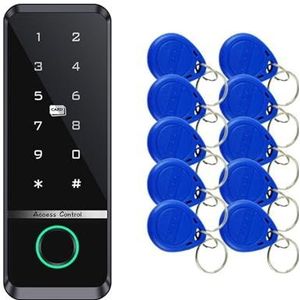 Toegangscontrolekit, Biometrisch toegangscontrollertoetsenbord for vingerafdrukken IP66 Waterdicht RFID IC-kaart Standalone deurtoegangscontrolesysteem(TF108EM-10 Key)