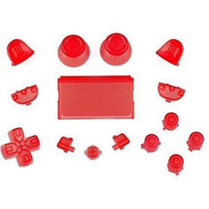 Vervanging Volledige Knoppen Aangepaste Mod Kit Set voor Sony Playstation 4 PS4 Controller (Clear Red)