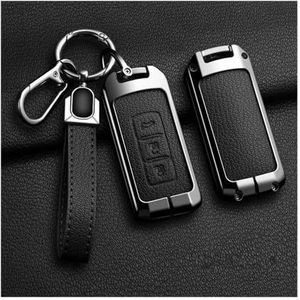 Autosleutel beschermhoes Legering Autosleutel Case Cover Shell Fob Voor Mitsubishi Voor Outlander Voor Lancer Voor Eclipse Voor Mirage 2/3 Knop Sleutelhanger Sleutel Shell(A Black)