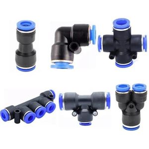 Pneumatische PG-stekker 6 mm tot 16 mm kunststof slang snelle koppeling 1 stuks (8-4)