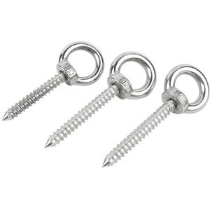 Ooghaakbout, M4-M16 Oogbout Houtschroef Metrisch A2/304 Ronde Ringhaken Zelftappende Houtschroeven(M10x30mm)