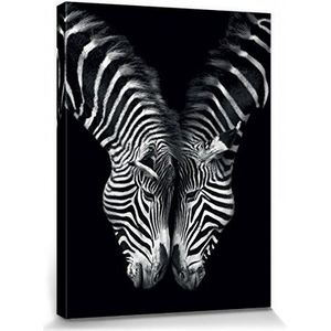 1art1 Zebras Poster Kunstdruk Op Canvas Together, Marina Cano Muurschildering Print XXL Op Brancard | Afbeelding Affiche 40x30 cm
