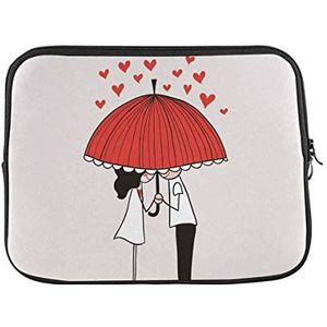 Laptop Sleeve Lovers Onder Paraplu Computer Tas Met Rits Waterbestendig Notebook Tablet Draagtas, Voor Notebook, Laptop Computer, 15In